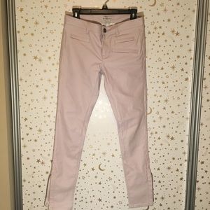 Faux leather lilac biker skinny pants